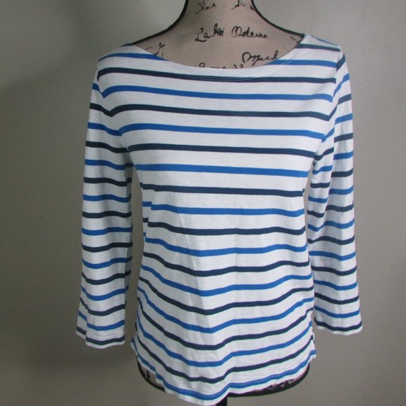 J. Crew Tops - J Crew Shirt S Blue White Stripe Cotton